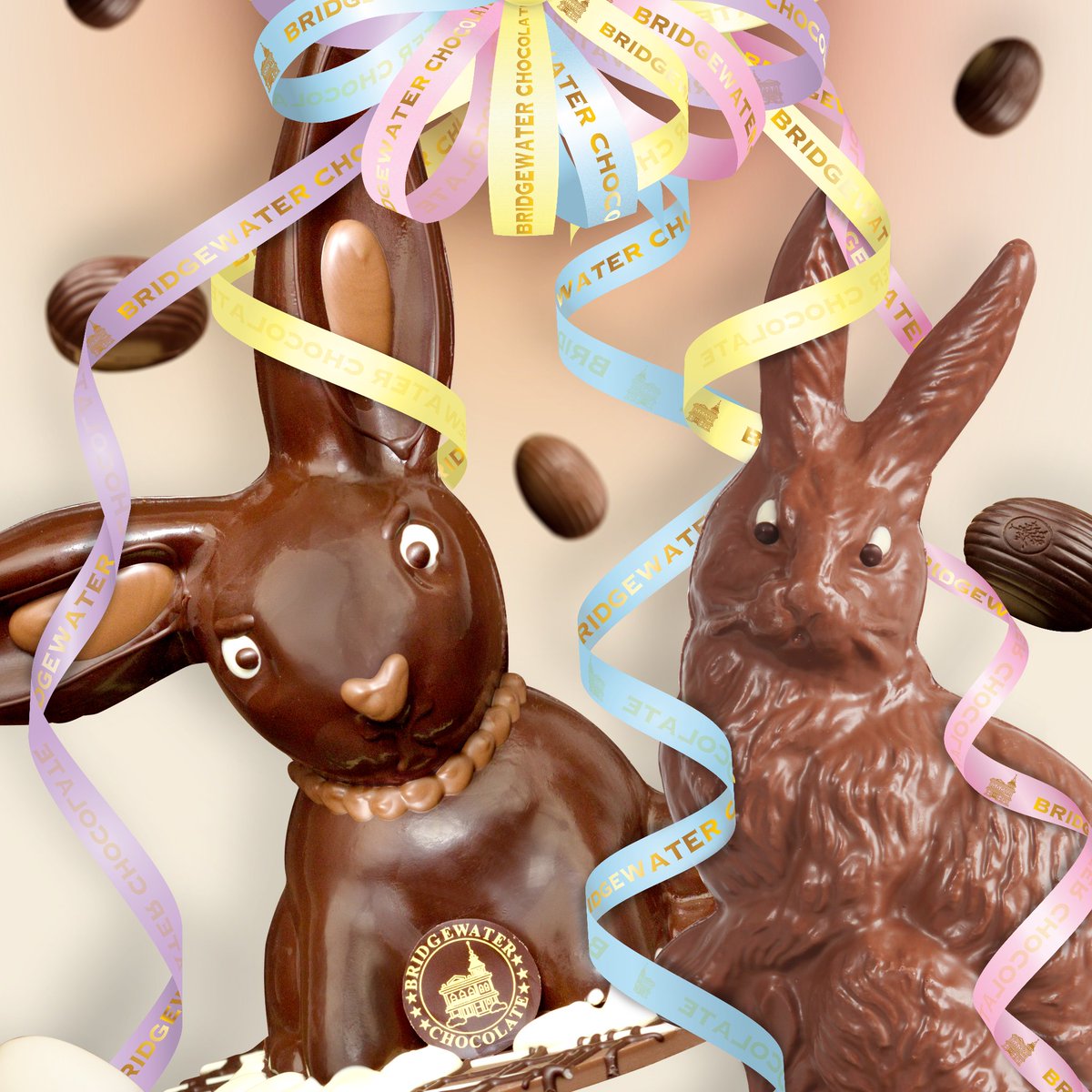 BridgewtrCho's tweet photo. Easter is this Sunday! Our bunnies await you....
#bridgewaterchocolate #valrhonausa #republicadelcacao #chocolate #milkchocolate #darkchocolate #easterbunny #bunny #handmade #holiday #eastersunday #cute #spring #springtime #easter  #chocolatelover #chocolategifts  #happyeaster https://t.co/gOfpqxPqFh