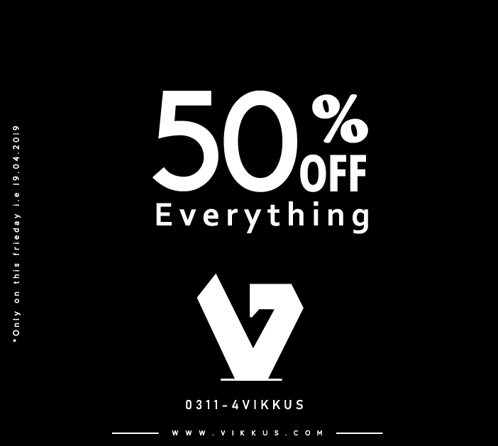 VikkusP's tweet photo. Flat 50% Off on everything only on this friday. #50%off #sale #blessfriday #friday https://t.co/cQegcxqG8r