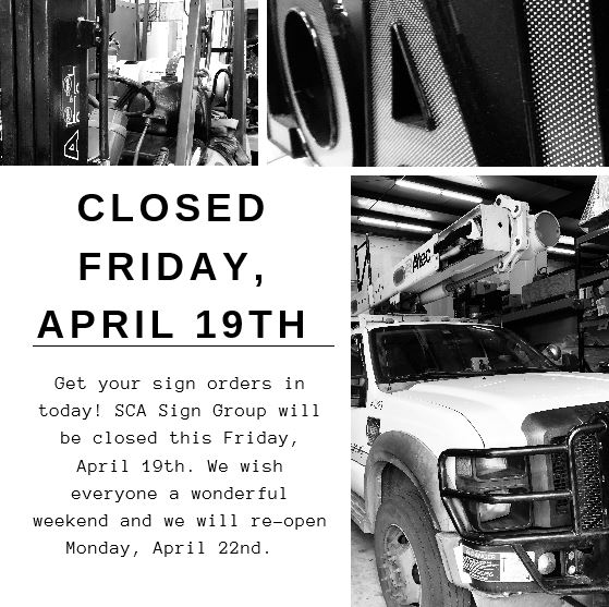 Thursday is the new Friday.
#goodfriday #scasigngroup #houstonsigns #houstonsignshop #thursdayvibes #signinstallers #signfabrication #signinstallation #texassigns #signsoftexas #giveusasign #simplifyingsignage