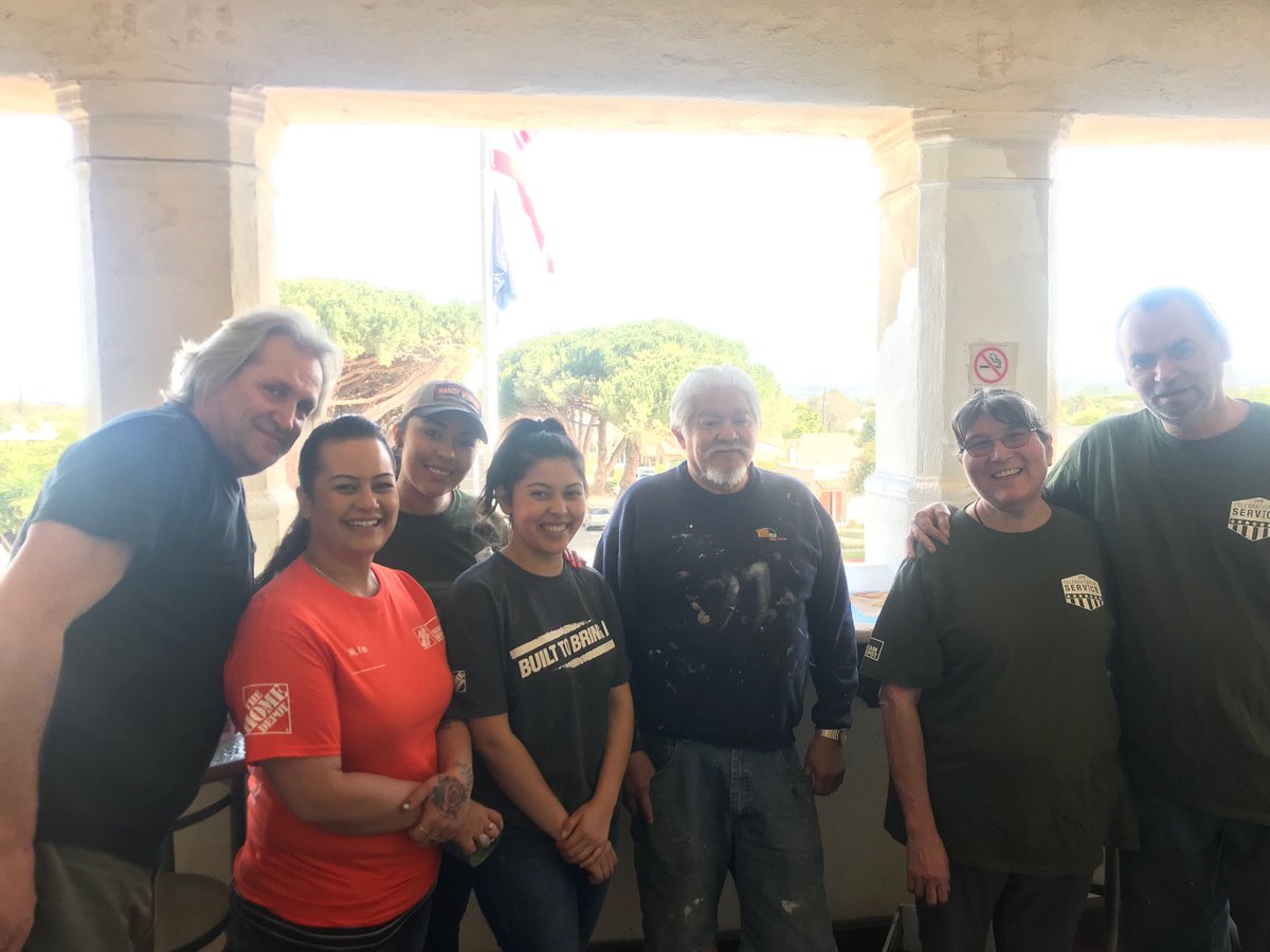 bruceaaaa's tweet photo. Team depot project in Lompoc, painting interior of Veterans memorial building https://t.co/gMAL0EVySk