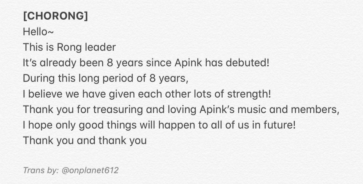 onplanet612's tweet photo. [TRANS] Apink 8th Anniversary Handwritten Letters - 1/3
Chorong &amp; Bomi
#Apink_8th_Anniversary
#빛나는_여섯별_빛나는_8주년 https://t.co/jQ5rrogoqm