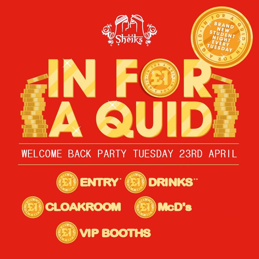 omgmonday's tweet photo. Don't miss Tuesday 23/04 Massive Easter @inforaquid - Welcome Back Pound Party This is going to be a big night, don't miss it https://t.co/mDsejHhHEN https://t.co/pzKuJ4unQc