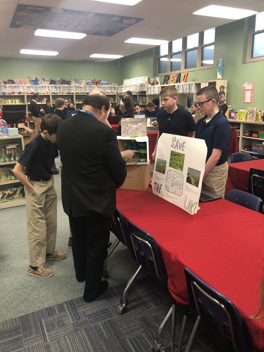 SAS_Brunswick's tweet photo. Super proud of these kids as they showcase their @OSLN Design Challenge projects!  Great job 6th graders!  You are amazing!!!  #STEMfeedsOH #DesignChallenge #STREAMForward #Hunger https://t.co/8KAF7GcDOS