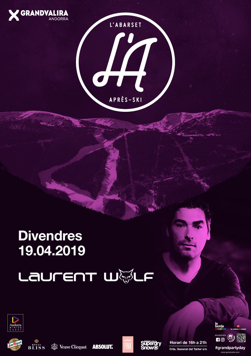 Laurent_Wolf's tweet photo. 🇦🇩 See you tomorrow 19TH APRIL at L’Abarset / 16h-21h 🎶

#laurentwolf @AndWinterGuest @andorraworld_ad @grandvalira https://t.co/zqZovDvKHy