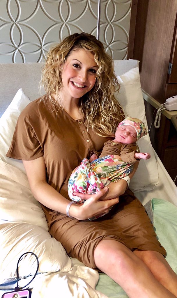 KmrsWilson10's tweet photo. @WillyWilson18 and I welcomed sweet Hazel Ann yesterday 7.7lbs and 19.75 in. long! All healthy and truly blessed beyond our wildest dreams!#Ourbrewcrew #Partyof6 @Brewers https://t.co/9hMaEcfhN7
