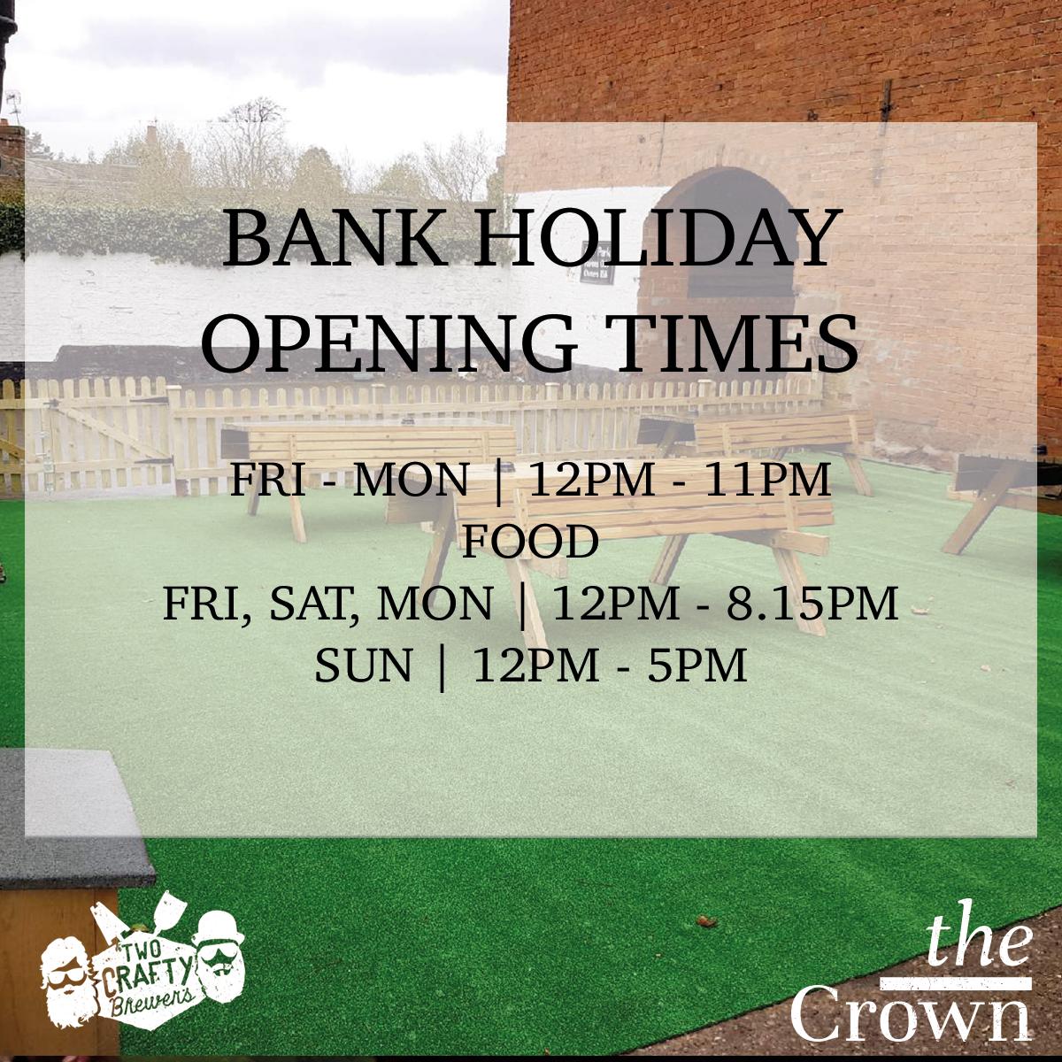 CrownInnClav's tweet photo. Check out our Bank Holiday opening times for this weekend! Who'll be spending theirs wisely here at The Crown? We can't wait to see you! 
#Claverley #Shropshire #Wolverhampton #TheCrownInn #BankHoliday https://t.co/08vt8mbKHX