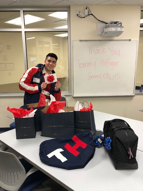 RLHSStuCo's tweet photo. The Tommy Hilfiger Merch has arrived and we can not be more excited! Thank you times a million! We can not wait to raffle off these goods at our prom meeting on Monday! #TommyXRLHS #PromMerch #ThankfulPanthers https://t.co/lhVa6vqijg
