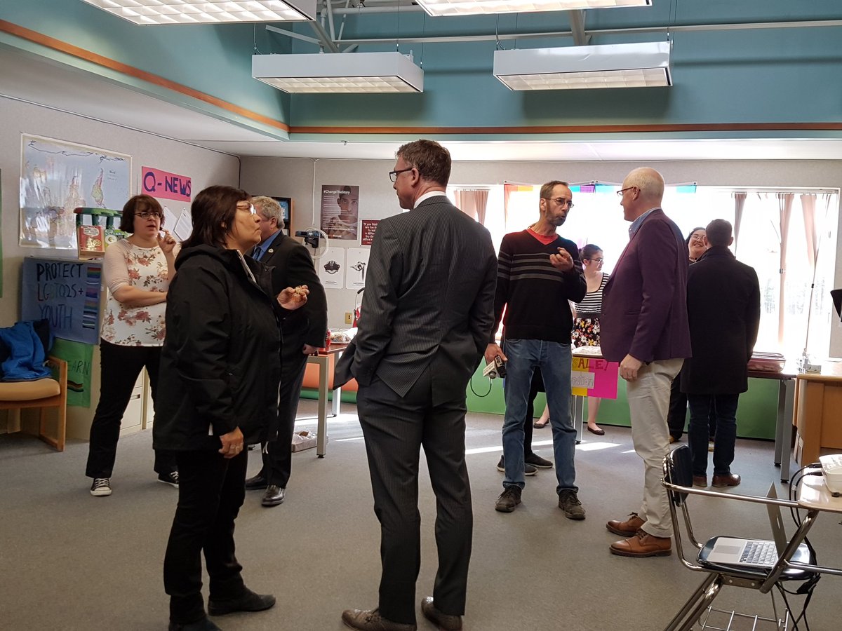 Opening of the <a href="/portercreek1/">Porter Creek Secondary</a> Rainbow Room in #Whitehorse. The room provides a safe space for LGBTQ2S+ students to take a break and have a discussion about the issues they face.