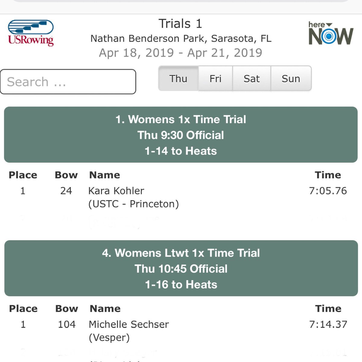 Congrats Kara Kohler @Rowing4Cal and Michelle Sechser <a href="/MichelleSechser/">Michelle Sechser, MBA, OLY</a> in fastest times in the time trial <a href="/usrowing/">USRowing</a> 1x’s Trials!  Keep it up!