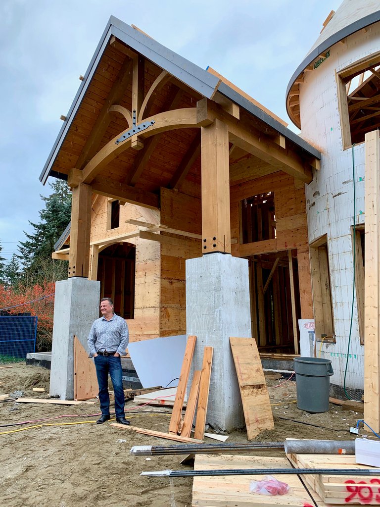 The_Clay_Way's tweet photo. Coast Mountain Timber Frames really outdid themselves on this one! This entrance is going to be spectacular 👌
#ClayConstruction #TheClayWay #LarryClay #FortLangley #NewHome #NewBuild #NewCustomHome #CustomHome #Builder #FortLangleyBuilder #Exterior #Architecture https://t.co/3ZJPxSXG6Q