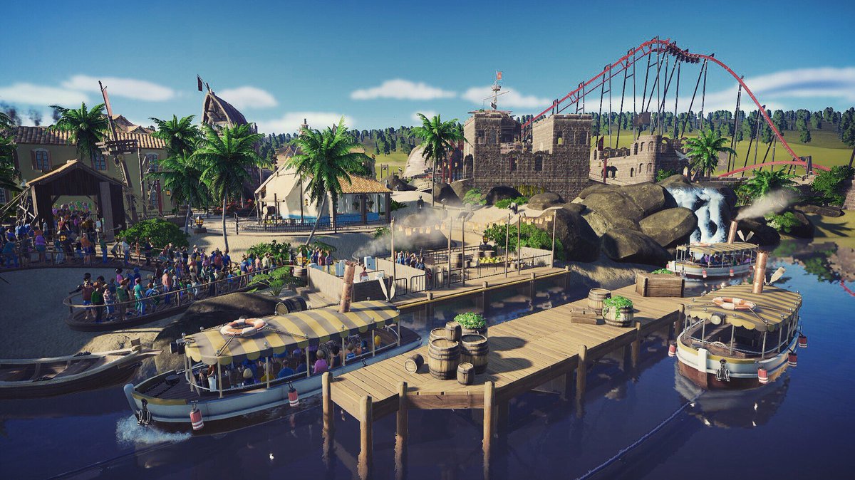 MarCorkscrew's tweet photo. One arrival and another departure from the Pirate Village🚤🏴‍☠️#pirate #village #station #transport #ride #boat #themepark #funventures #planetcoaster #marCorkscrew https://t.co/UlVR8tesIB