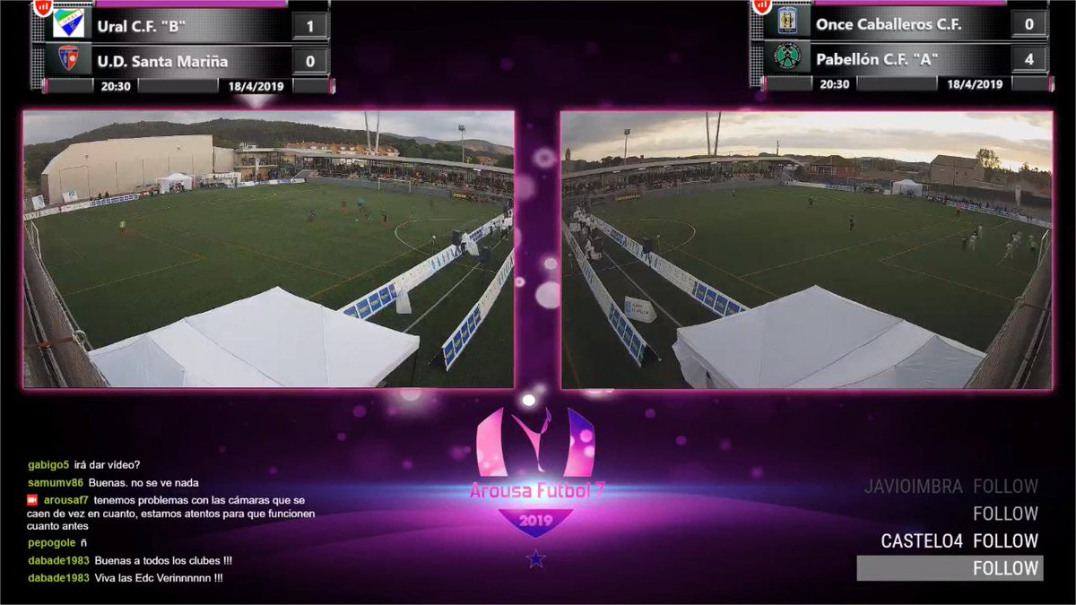 Colaboramos con <a href="/af7/">AF7</a> (Arousa Futbol 7) para emitir en #streaming la fase previa del #campeonato de #Futbol7

#streaming #webcam #futbol #deportes #galicia #galiciacalidade 
Puedes verlo en: camaramar.com/evento/1