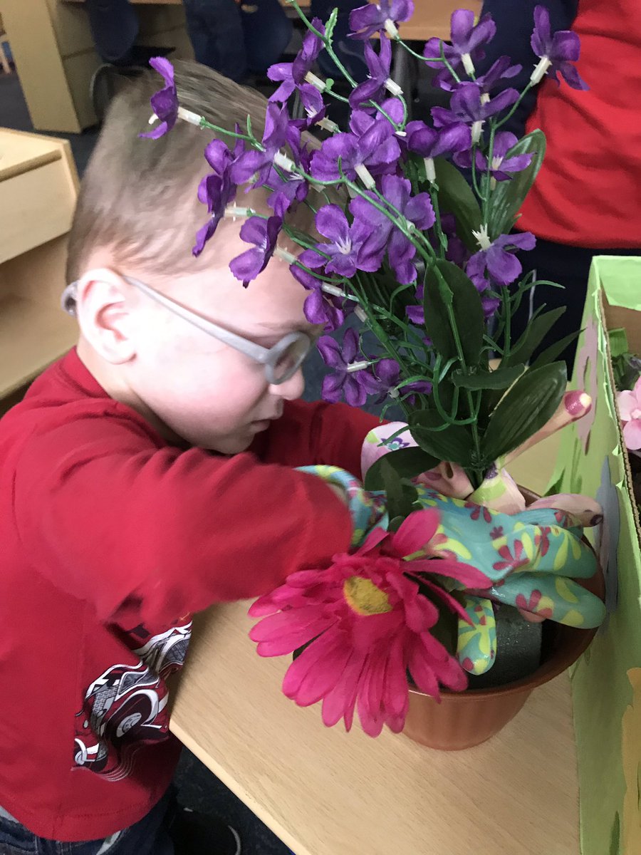 MsHadleysClass's tweet image. Finn and Lorenzo are having so much fun in our pretend flower shop this week! They are growing flowers and making arrangements! #learnthroughplay