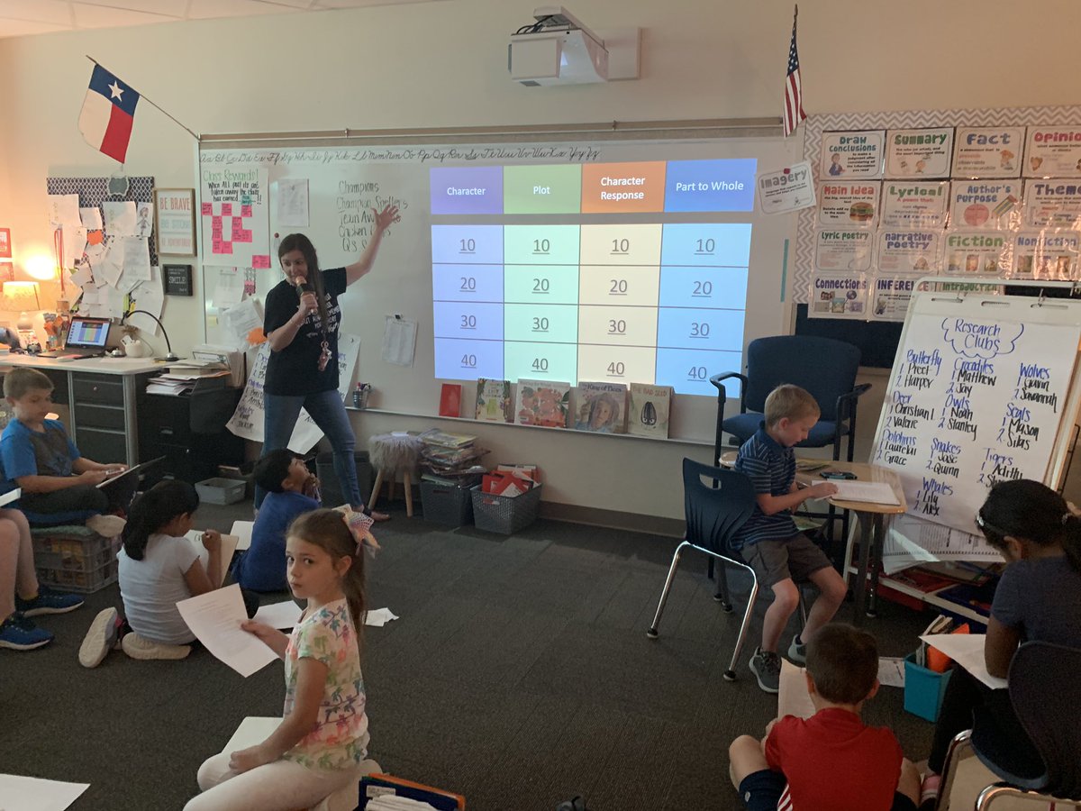 My kiddos (and clearly I) are loving the Jeopardy test prep game! Thanks <a href="/kisdlit/">KellerELA</a> !!! This test prep unit is awesome! <a href="/RidgeviewKISD/">Ridgeview Elementary</a>