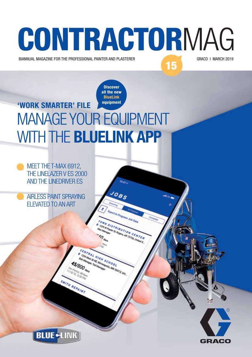 EvaFalcomer's tweet photo. Read about all Graco new products 2019 in ContractorMag 15. Read online or request your hard copy on https://t.co/odmQukulTc #gracobluelink #graco #contractorpc https://t.co/YX4F1jiWBj