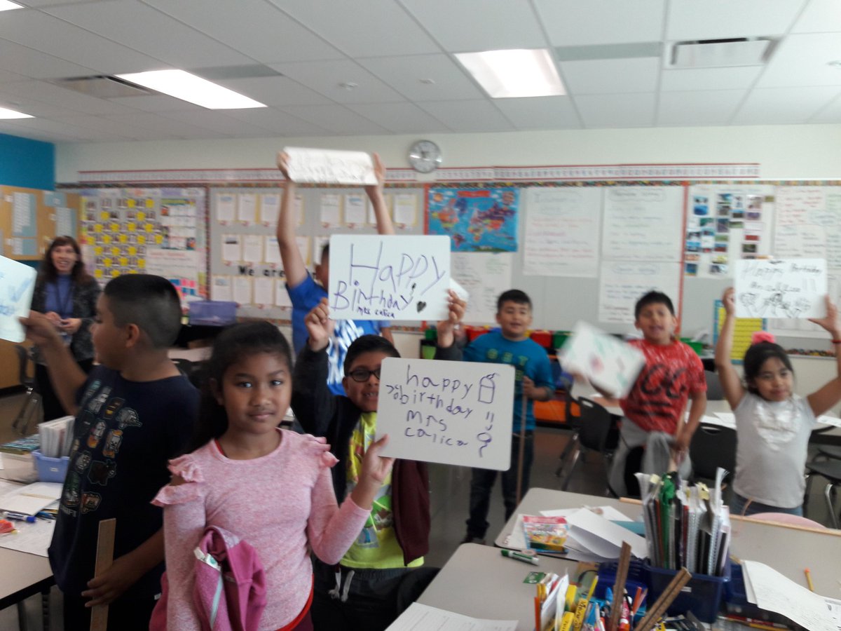 Yesterday, <a href="/mrsnavarro2/">Mrs. Navarro</a> 's class surprised me by singing the birthday song 2x (my phone camera was acting up when I was taking pics), a card, and with yummy cupcakes. Thank you for #caring. What a wonderful group of IB students! ❤