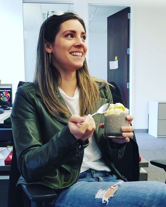 aimeedc's tweet image. I’ve apparently “never looked more millennial” than this morning eating homemade chia seed pudding. Thanks @rlathem and @ariesdesign 😂
.
#itsfine #thisisnormal #wearemorrison bit.ly/2vaqSU3