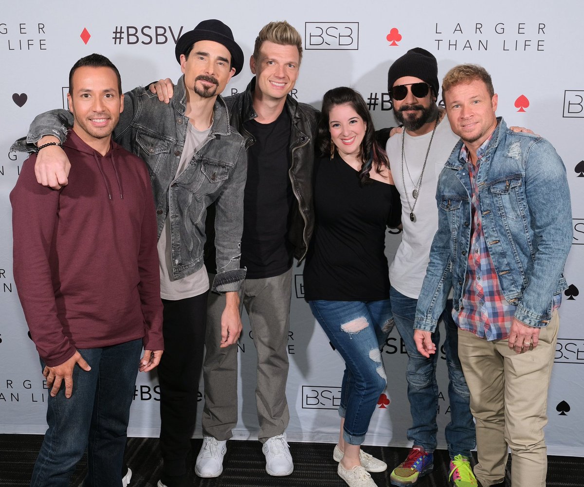 PMSUTPrincess's tweet photo. The moment my dream came true 💕 It was everything I dreamt of and more. They were soooooo sweet and even after 25 years of meeting fans, the @backstreetboys still make you feel like you're extremely special. #BSBV https://t.co/CRbZDPwGoz