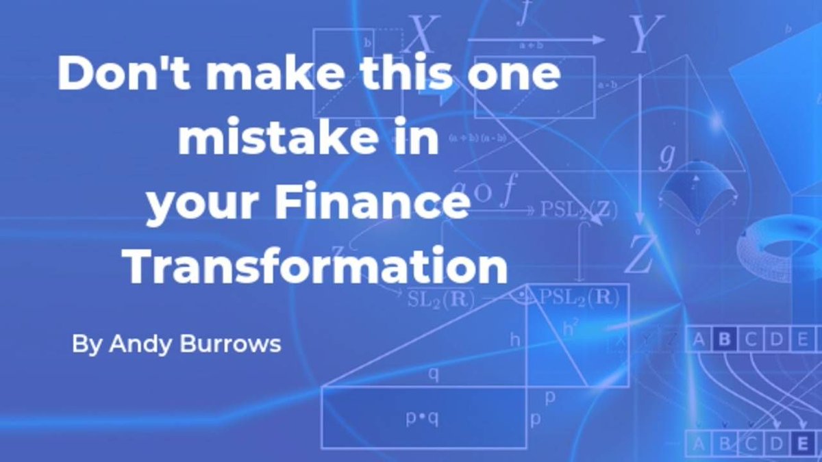 Want your Finance Transformation to give you more capacity so that you can do more value-adding things? Then don’t make this mistake...
buff.ly/2EeUJjz
#financetransformation #cfo #businesscase #projectmanagement
