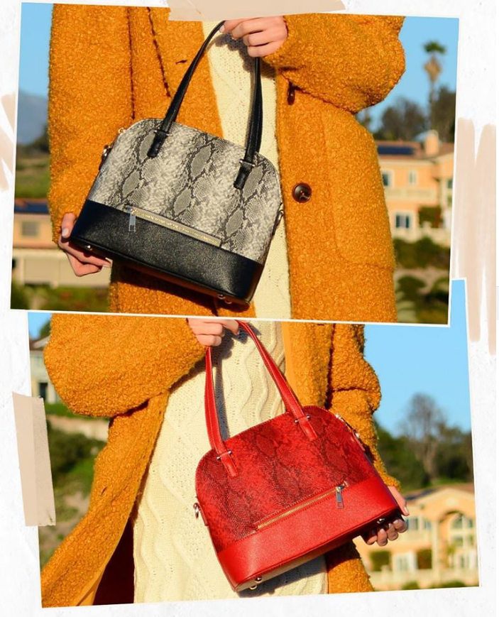 Mellow_World's tweet photo. | Add a little wildness to your look with our new Jacki satchel with contrast python print. Available in 5 different colors. πππ
.
.
.
#MellowWorld #MyMellowBag https://t.co/on4bebu7Ex