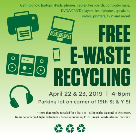 UNL_OS's tweet photo. We have been getting a lot of questions regarding our E-Waste Recycling event!

Please Note:
1) This is for PERSONAL items only. 
2) All LCD computer monitors are accepted and free. BUT- CRT monitors are $10 each. https://t.co/yZ5FOgHW8I