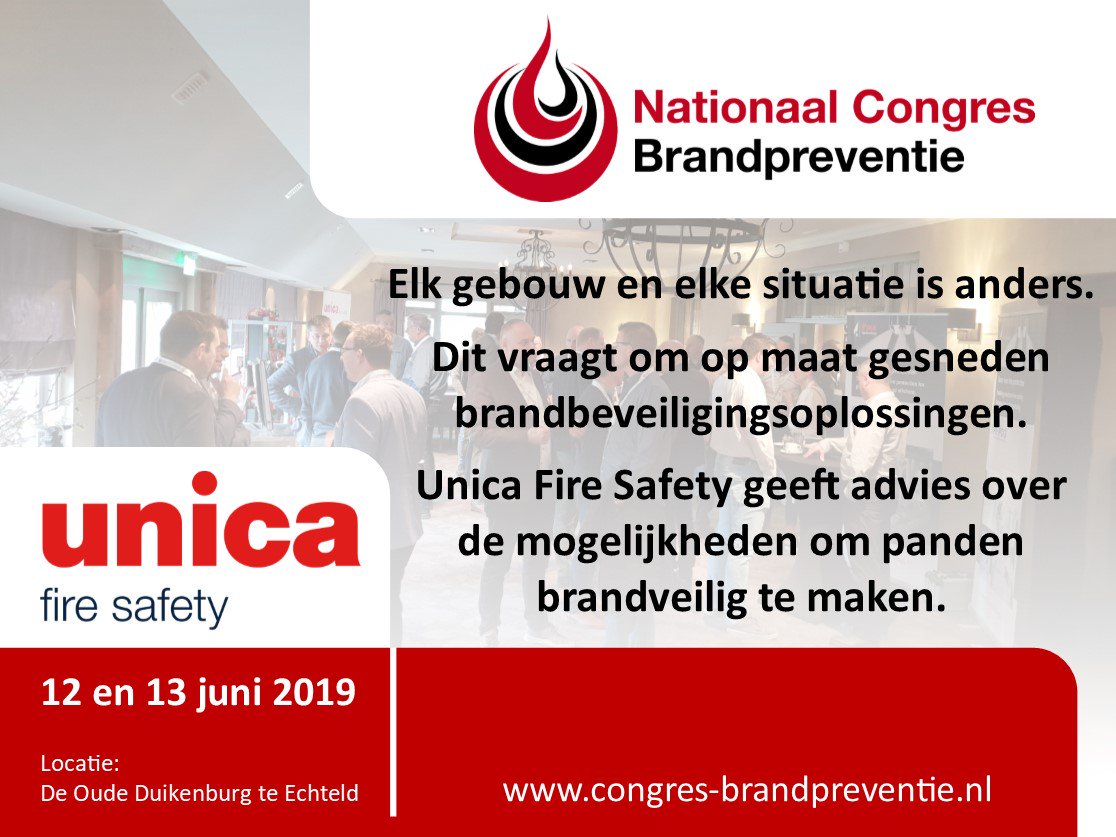 Brand_Preventie's tweet photo. Kom je ook Unica Fire safety bezoeken tijdens het Nationaal Congres Brandpreventie op 12 en 13 juni - https://t.co/dJjyZFilUG https://t.co/msCn5v82D1