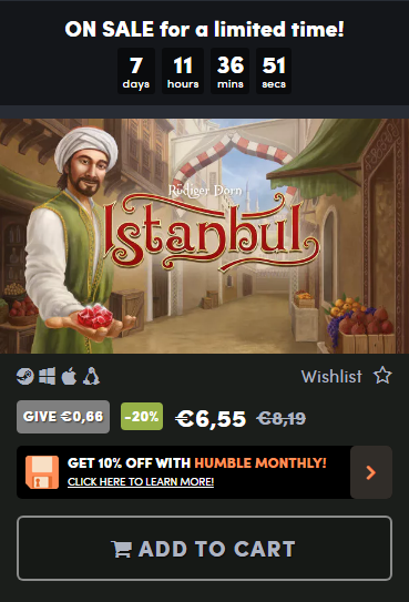 acramdigital's tweet photo. #IstanbulDigital enters the Humble Bundle Store! And to celebrate, we issue an Easter sale on all of our. At least 20% off for a week! 

And our games on mobile platforms go down to even 40% off! 

https://t.co/HpRKsSbjnX

@humble
@pegasusspiele

#digitalboardgames #discount https://t.co/BQ6V6nBQSy