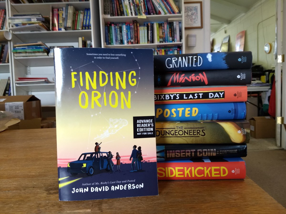 KidsInk's tweet photo. Pre-order "Finding Orion" by @anderson_author today and it'll be waiting for you May 7th! John visits the store Saturday, May 11th (1-2:30pm), & he'll be signing anything we put in front of him. Call 317-255-2598 to have your book waiting and signed/ personalized! #FindingOrion https://t.co/GwpK9kTQ0e