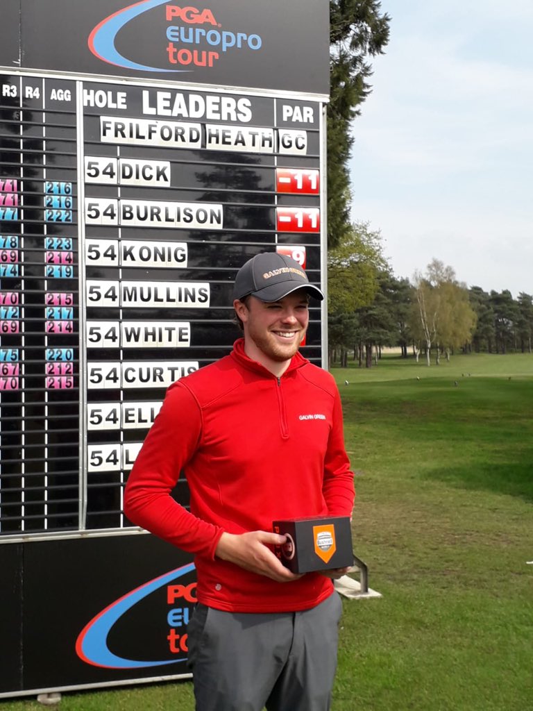robert_burlison's tweet photo. Great week @PGAEuroProTour Qualifying school. Pleased to share the win with @jamiedick111 on -11. Well done to everyone who got their card! https://t.co/fklT86bTJA