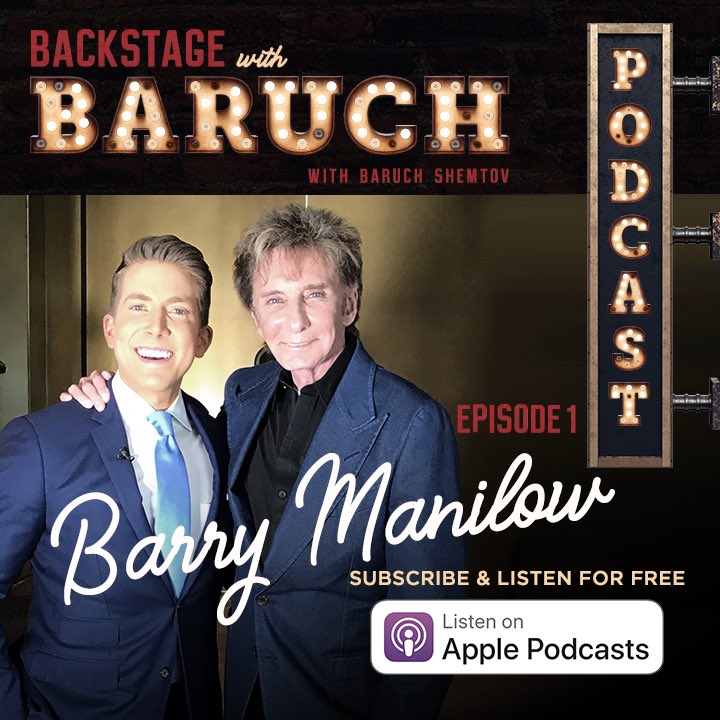 BaruchShemtov's tweet photo. Introducing the @fox5ny Backstage with Baruch Podcast!  Check out the first episode featuring @barrymanilow! ⭐️ https://t.co/xfa7kyD9Eg https://t.co/AsYqnOqlIy