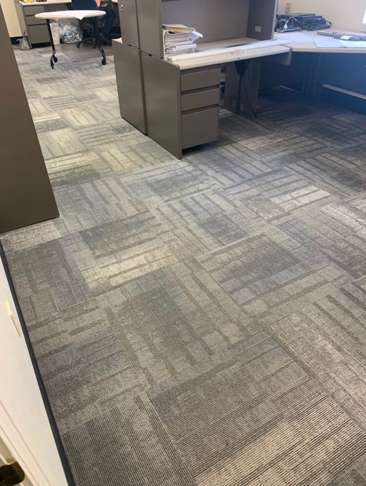IndCarpetOne's tweet photo. Look at this Custom tile installation done at Magna Machine and Tool Co.   
American Olean Tile, several different sizes, and some J &amp; J carpet tiles for the office work spaces too!! https://t.co/05dwxyLovQ