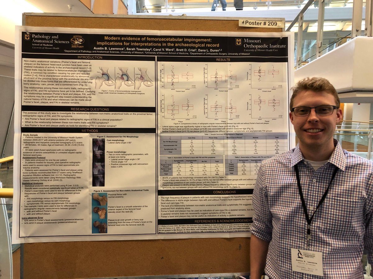 AnatomyGrads's tweet photo. IA graduate students Faye McGechie, Spiro Sullivan, and @Anthro_Austin presented their work this week at the @BondLifeSci MU Bond Life Sciences Week! https://t.co/QvzNren1y8