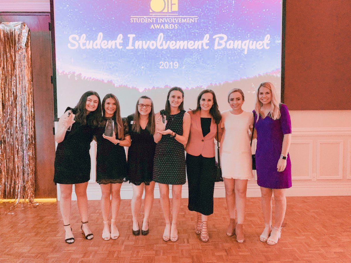 So proud of our Student Alumni Board Members for attending and being recognized at the 2019 Student Involvement Awards Banquet last night!