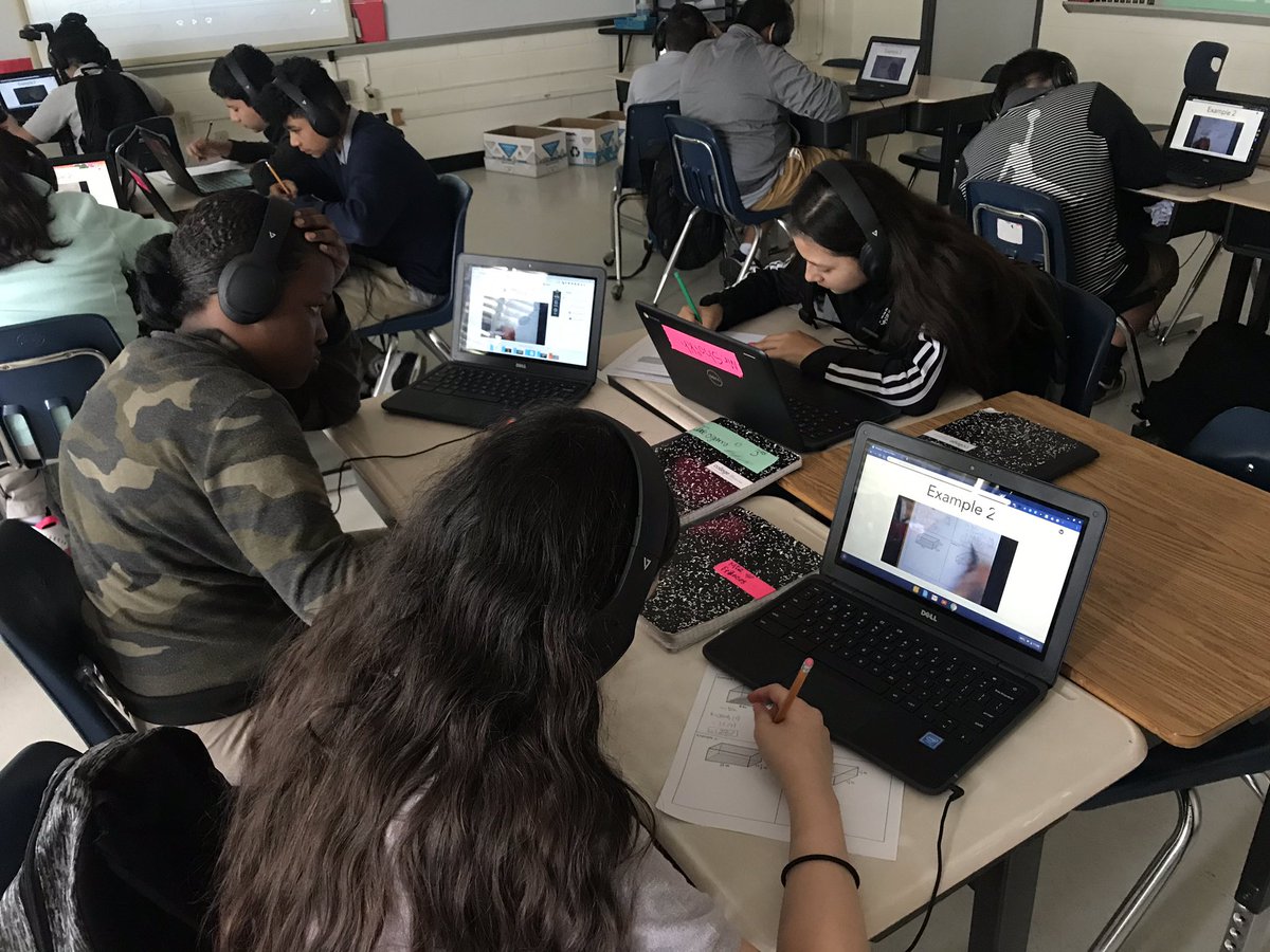 MathShaikh's tweet image. Students are working on Volume of Rectangular Prism using @nearpod. They are taking notes on example problem videos by @MathRhodes and solving practice problems on nearpod draw it tool. #landrummath #collabrativelearning @SpeyrerLMS @MsGuerrero2014 @LandrumMS