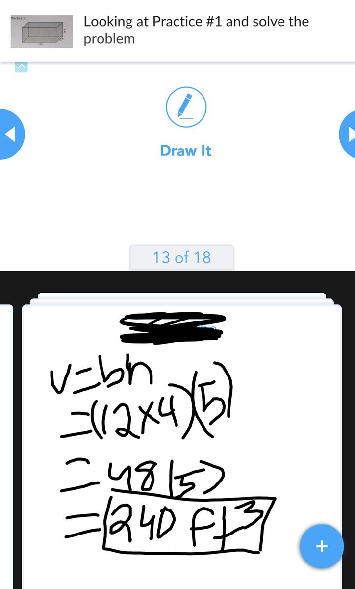 MathShaikh's tweet image. Students are working on Volume of Rectangular Prism using @nearpod. They are taking notes on example problem videos by @MathRhodes and solving practice problems on nearpod draw it tool. #landrummath #collabrativelearning @SpeyrerLMS @MsGuerrero2014 @LandrumMS