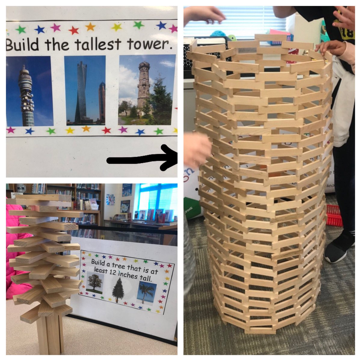 RobDesignLab's tweet photo. Thank you @MEF_NJ for our grant! We have been very busy using our @KEVAplanks. Researching and building famous monuments, creating wind powered mazes, and KEVA plank task  card challenges are just a few of our favorites! @RobertsvilleES @greerslibrary #RoadrunnerPride https://t.co/6pgy65vSck