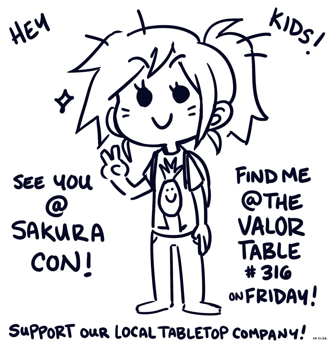 HEY, I'll be at Sakura Con this weekend!  You can find me guaranteed w/coffee and wearing a smiley pineapple tshirt on Friday, I'll be at the Valor table #316 in the exhibitor's hall.  Please come say hi, check out the game I illustrate for, and give it a try in the demo room!!✨ 