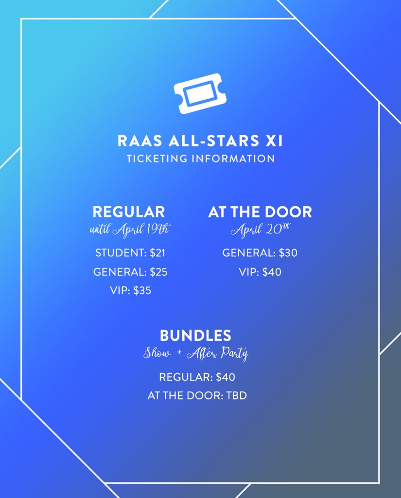 2️⃣ DAYS until RAS XI! So get your tickets ASAP and get ready to watch the top 8 teams light up⭐️ the stage this Saturday! 

Tix: eisemanncenter.com/event/i/6560/d…