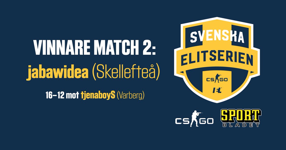 AB_Esport's tweet photo. Grattis till @jabawidea som vinner veckans sista match i @SECSGO 🇸🇪 👏 https://t.co/EmkjEc1G3r