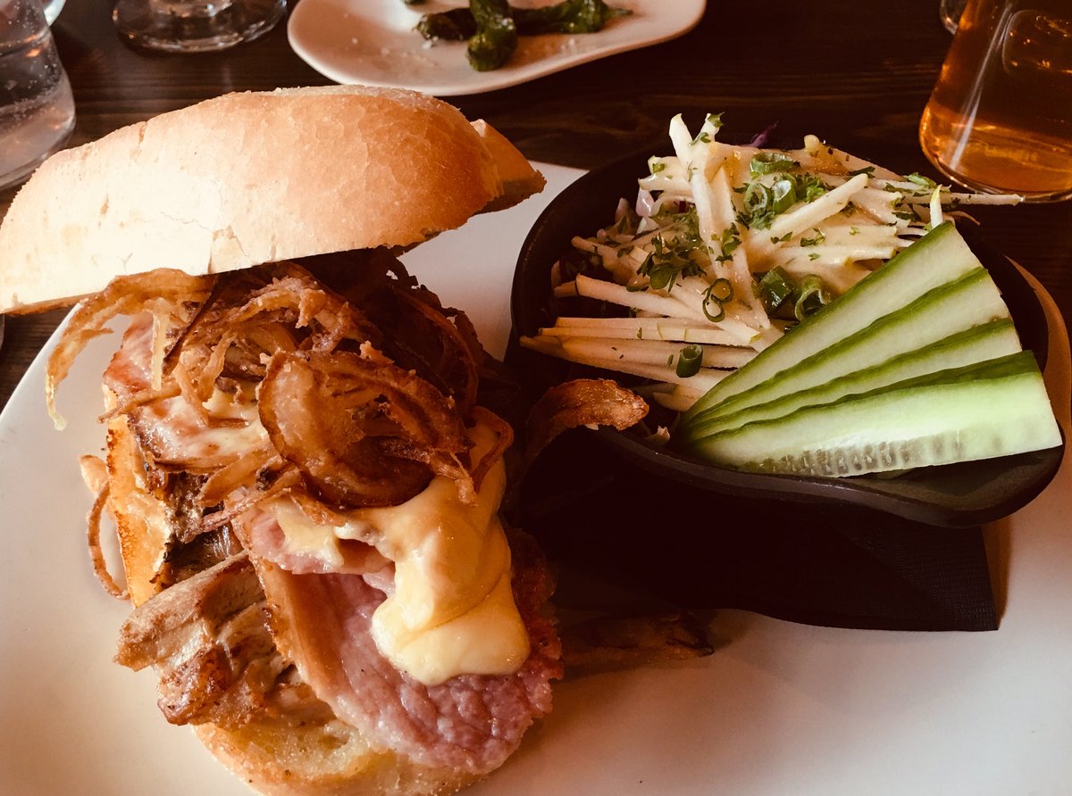 Had a most enjoyable lunch at The Green Door <a href="/RestaurantDoor/">Green Door Restaurant</a> on Water Street, YYT. This Cubana  sandwich with slaw was heaven.