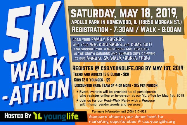 ylsouthsubchi's tweet photo. @HomewoodIL  Get a team of friends together to walk/run at our 3rd Annual 5K! Your participation helps us raise funds for summer camp and to continue youth outreach in the south suburbs. Register here- https://t.co/eRMvxOdPhn https://t.co/j4zeDtlBJu