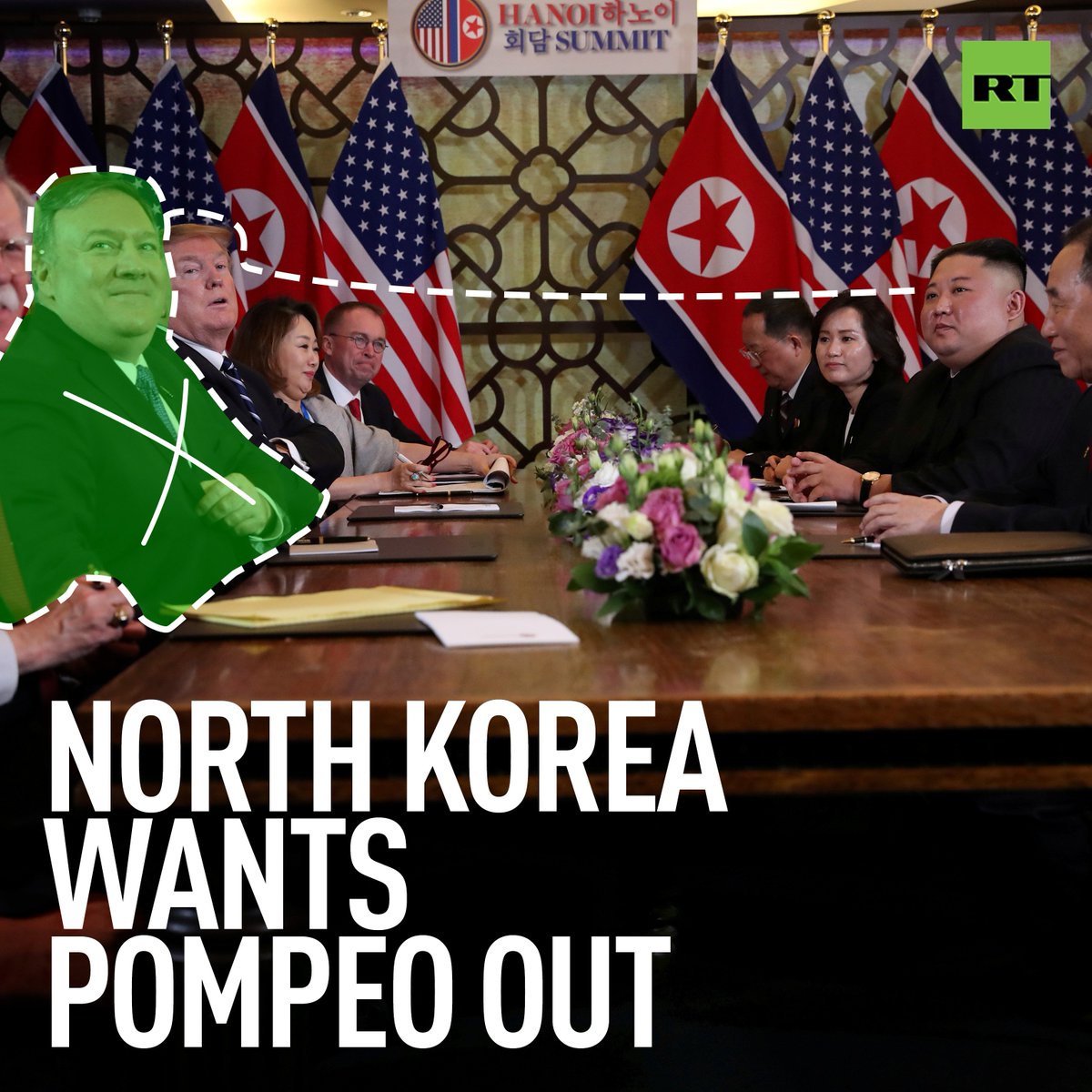 RT_com's tweet photo. ‘More cautious &amp; mature’ - North Korea tells US to replace Mike Pompeo during talks with Pyongyang

'If Pompeo engages in the talks again, the table will be lousy once again and the talks will become entangled' - top Foreign Ministry official https://t.co/lmQgwM9pUN