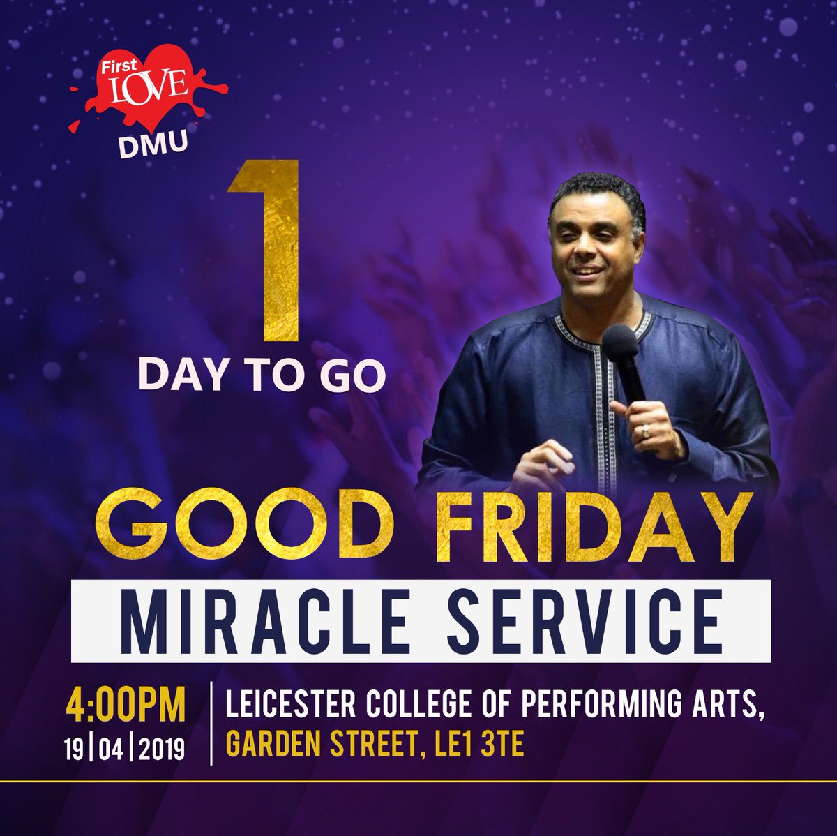 FirstLoveDMU's tweet photo. GOOD FRIDAY IS ALMOST HERE!! 💃🏾
.
And there is no better way than to spend it in the presence of the Lord ✨
.
We can’t wait to see you
.
#firstlovedmu 
#youbelonginflc 
#dhmm
#goodfriday 
#goodfridaywithbishopdag https://t.co/4rU2DL6n31