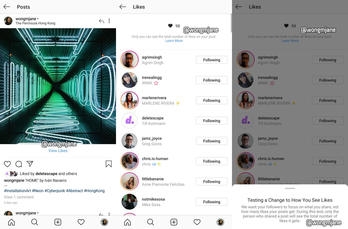 instagram is testing hiding like count from audiences as stated in the app we want your followers to focus on what you share not how many likes your - instagram following count not accurate