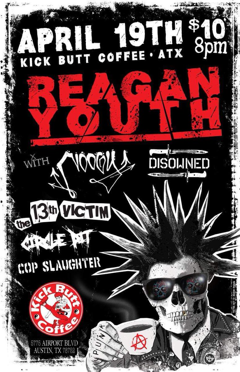 punxxxsuc's tweet photo. Tonight we start our Texas run with @ReaganYouthNYC come out and party with us Texas #Reaganyouth #noogy #txpunk #upthepunx #punksnotdead https://t.co/p0zgWfqPF4