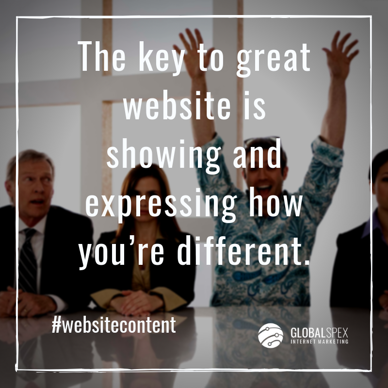 globalspex's tweet photo. This month I am focusing on website content. For any company the key to great website is showing and expressing how youโre different. https://t.co/oaDkZA3uuE #websitecontent #b2bmarketing #simplewriting https://t.co/zqAwlyhzs7