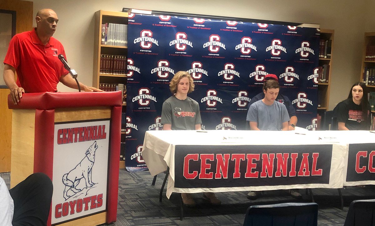 CeHSAZ's tweet photo. CeHS student athletes spring signing today Congrats Dallin Dutry !! Coach Lavender (Boys Basketball) and Our A.D. Pete Jelovic offer congrats to Dallin who will play basketball at GCC #coyotepride https://t.co/ha23IHohvF
