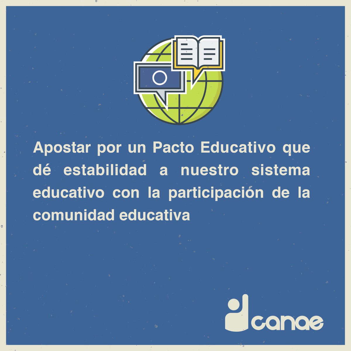 CANAE (@canae) on Twitter photo 1. Un pacto educativo para dar estabilidad al sistema educativo y que no tengamos que sufrir la inestabilidad en las aulas 🤝🤝 #QueGanelaEducación 1. Un pacto educativo para dar estabilidad al sistema educativo y que no tengamos que sufrir la inestabilidad en las aulas 🤝🤝 #QueGanelaEducación