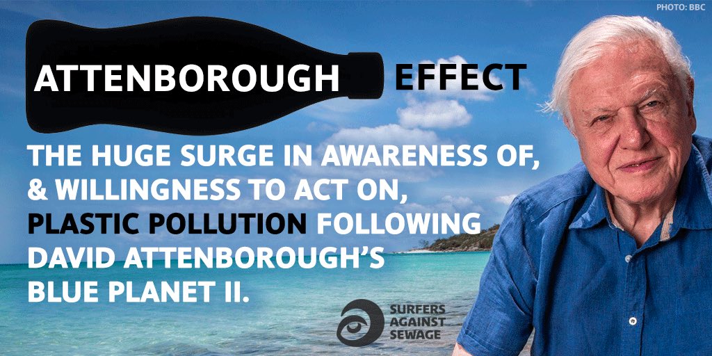 sascampaigns's tweet photo. The #AttenboroughEffect led to more people than ever acting on  plastic pollution.

Let’s hope the alarming scenes from Sir David’s Climate Change - The Facts drives the same action on the climate emergency. #ClimateChangeTheFacts #GenerationSea https://t.co/CcueaG3VW2