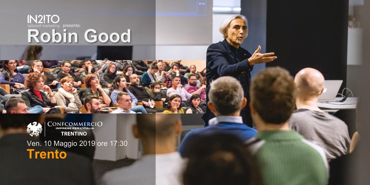 in2itomarketing's tweet photo. Non conoscete @RobinGood_IT ? È una bomba! 💣 💣 
Insieme a @ConfcommercioTN lo abbiamo invitato a #Trento, per una formazione gratuita… 
Non perdetela e prenotate il vostro posto per tempo!
🤙🏻🤩🤟🏻#in2ito #intuitomarketing #yeswecan https://t.co/lQf8Zcl0SY https://t.co/Qx2ZpnasFt